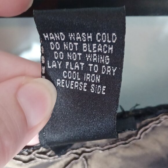 MSK Midi Skirt Womens Small Green Fairycore Grunge Embroidered Mixed Media Satin - Picture 5 of 8